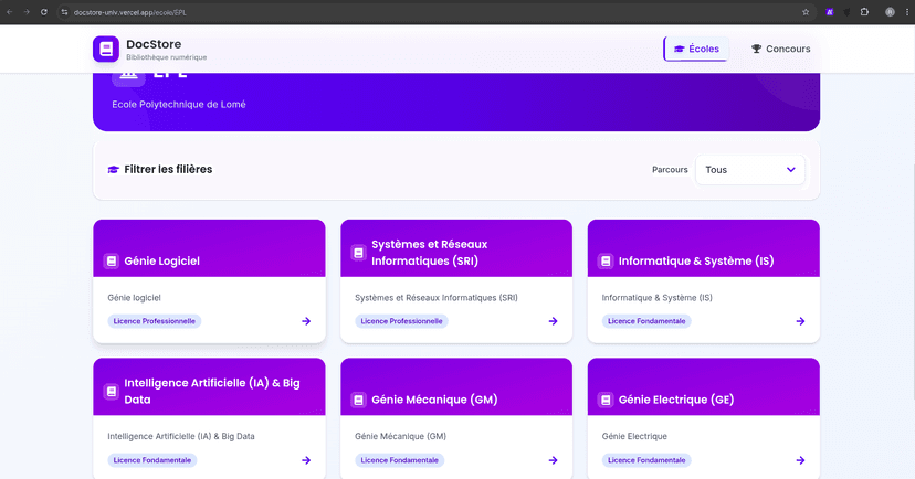 DocStore - Documents for Lome University
